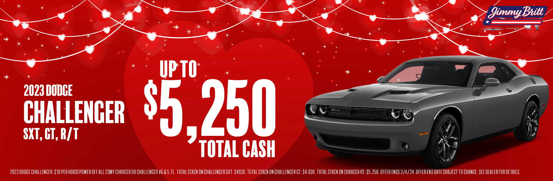 2023 Dodge Challenger SXT, GT, R/T: Up to $5,250 total cash!