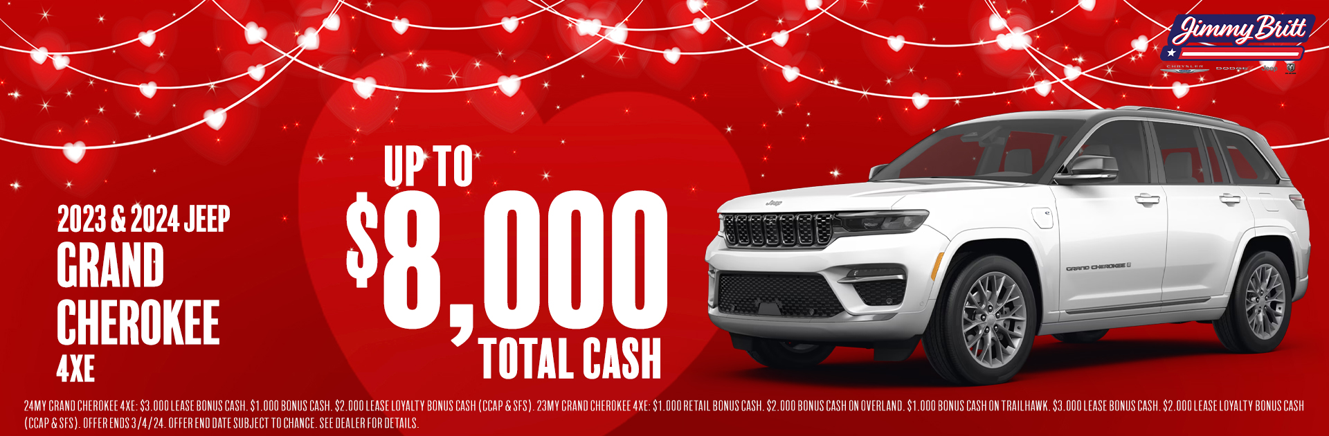 2023 & 2024 Jeep Grand Cherokee 4XE: Up to $8,000 total cash!